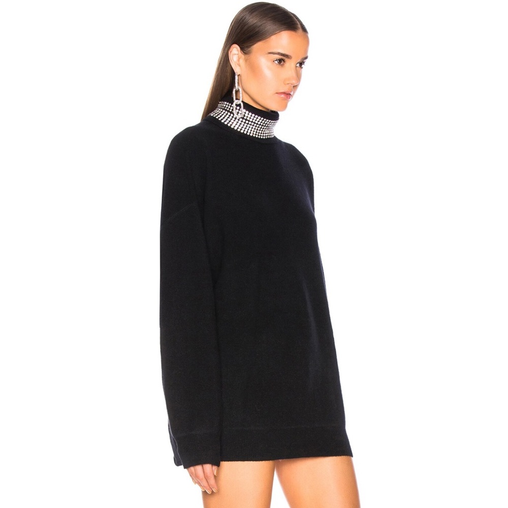 Alexander Wang Crystal Turtleneck Turtleneck Pullover Sweater Black